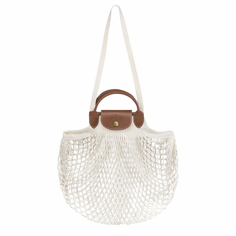 Longchamp Le Pliage Filet L Mesh bag - Canvas White USA | 10121HVH037