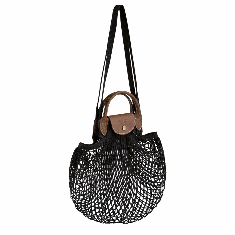 Longchamp Le Pliage Filet L Mesh bag - Canvas Black USA | 10121HVH001