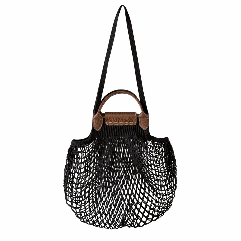 Longchamp Le Pliage Filet L Mesh bag - Canvas Black USA | 10121HVH001