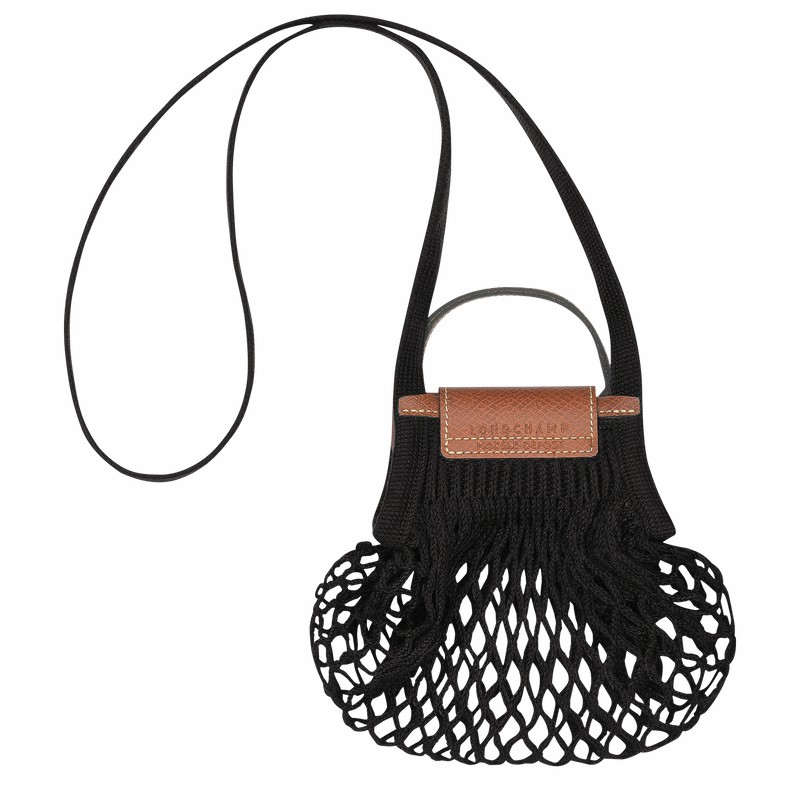 Longchamp Le Pliage Filet XS Mesh bag - Canvas Black USA | 10139HVH001