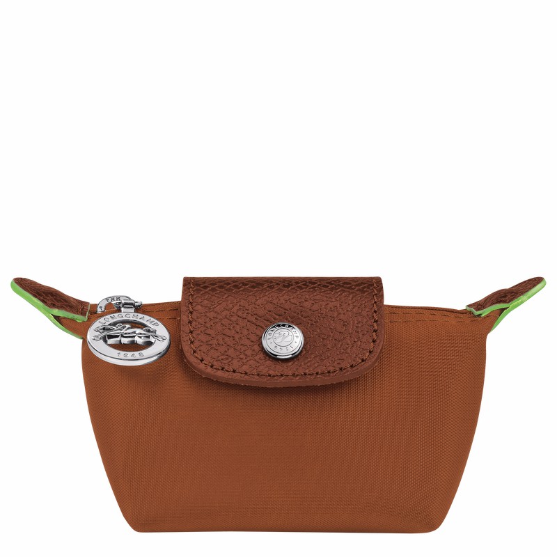 Longchamp Le Pliage Green Coin purse - Recycled canvas Brown USA | 30016919504-