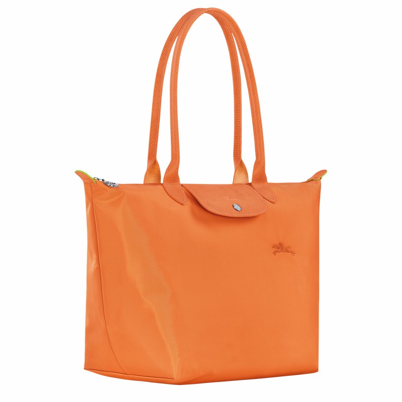 Longchamp Le Pliage Green L Tote bag - Recycled canvas Orange USA | L1899919P54