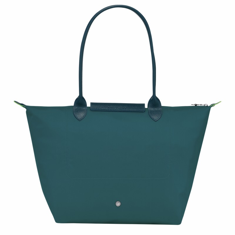 Longchamp Le Pliage Green L Tote bag - Recycled canvas Peacock USA | L1899919P89