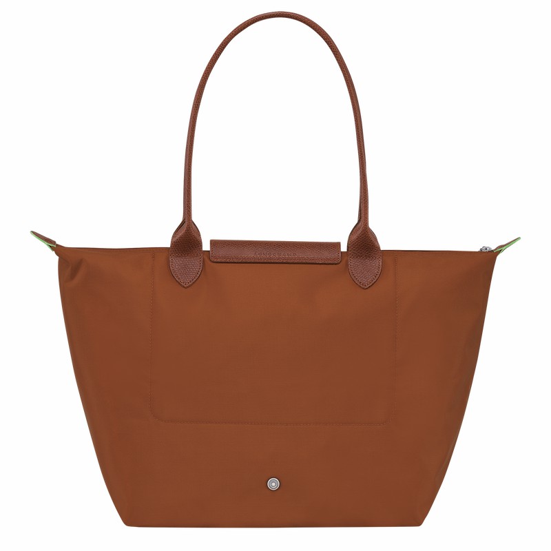 Longchamp Le Pliage Green L Tote bag - Recycled canvas Brown USA | L1899919504