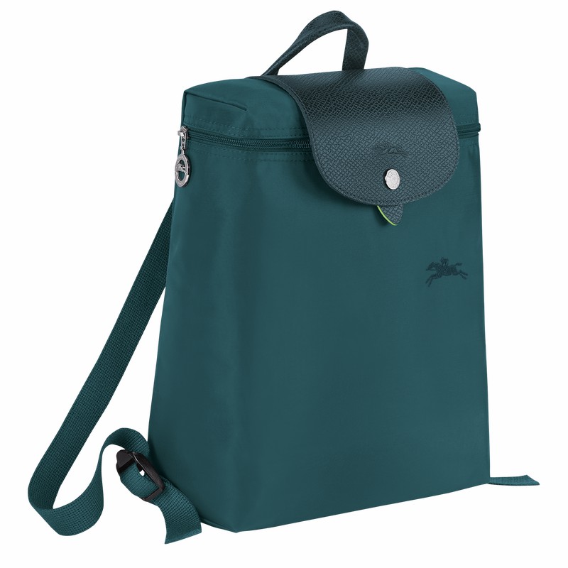 Longchamp Le Pliage Green M Backpack - Recycled canvas Peacock USA | L1699919P89-