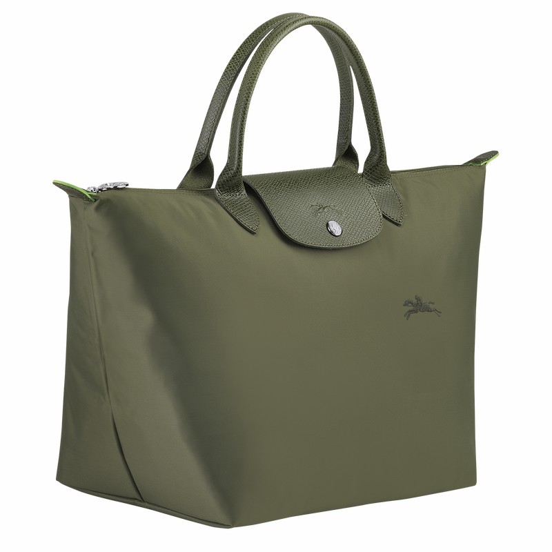 Longchamp Le Pliage Green M Handbag - Recycled canvas Green USA | L1623919479