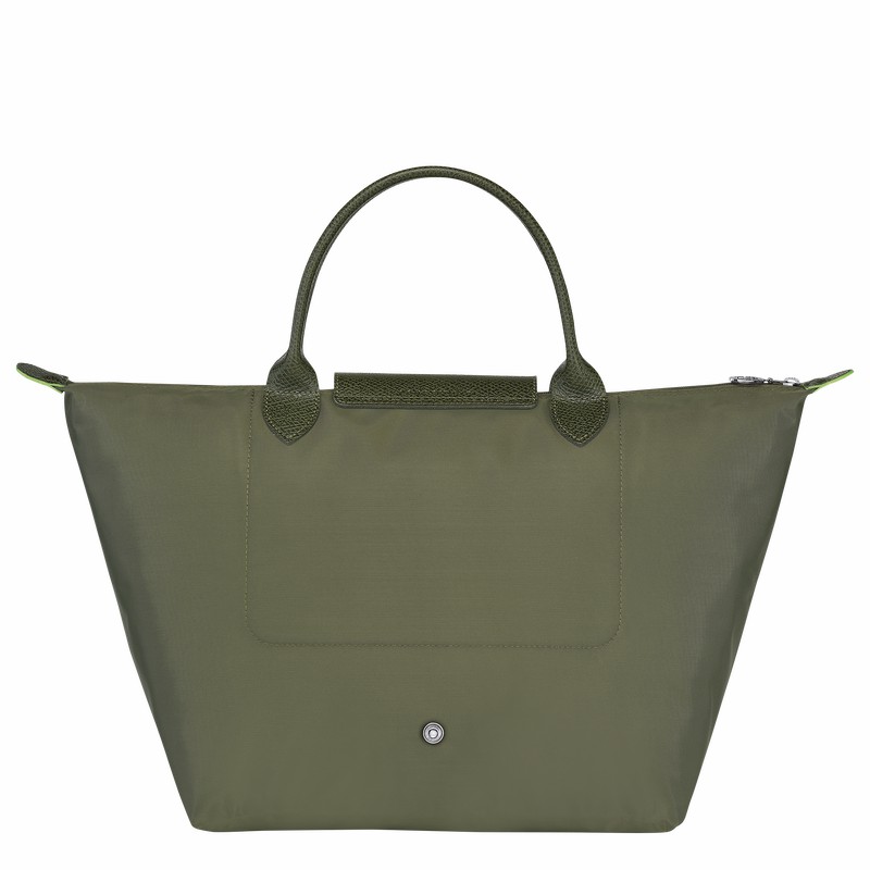 Longchamp Le Pliage Green M Handbag - Recycled canvas Green USA | L1623919479