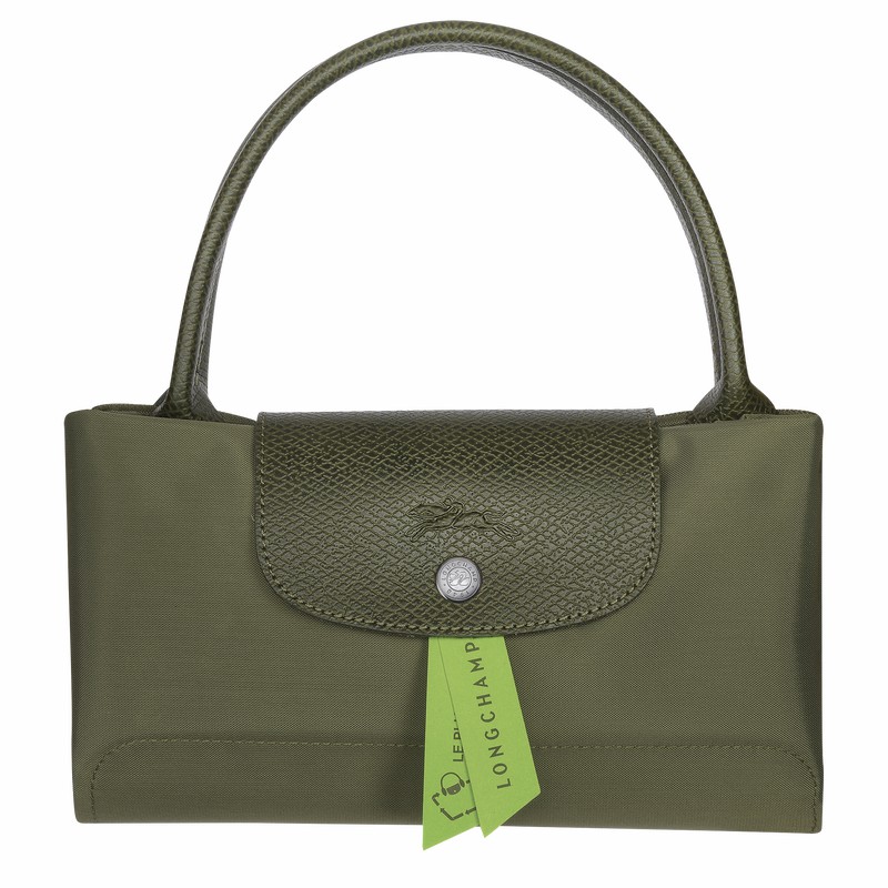 Longchamp Le Pliage Green M Handbag - Recycled canvas Green USA | L1623919479