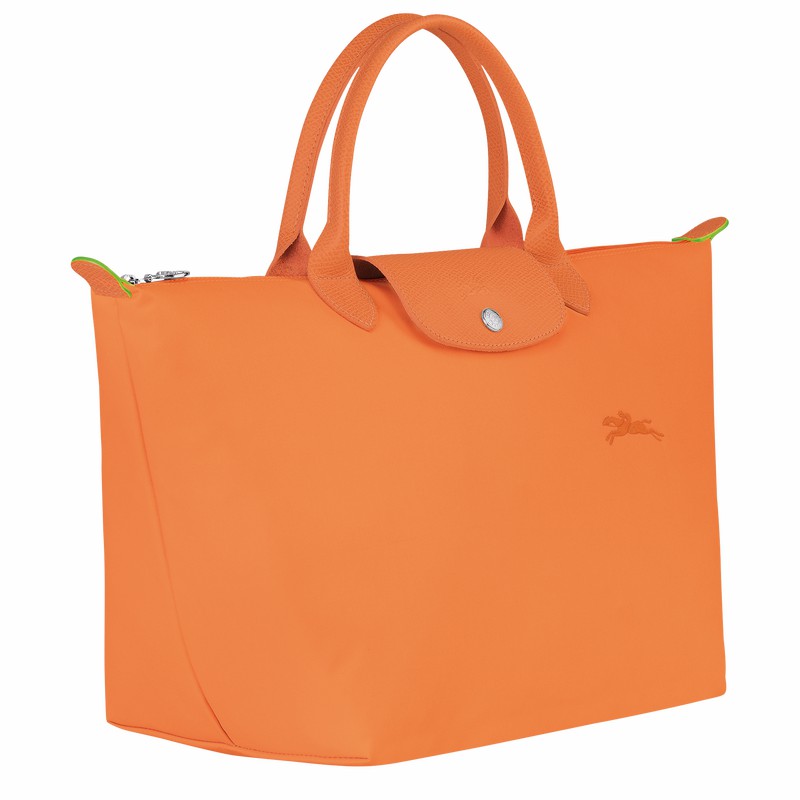 Longchamp Le Pliage Green M Handbag - Recycled canvas Orange USA | L1623919P54