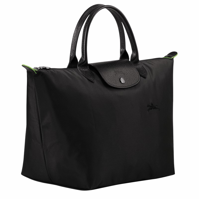 Longchamp Le Pliage Green M Handbag - Recycled canvas Black USA | L1623919001