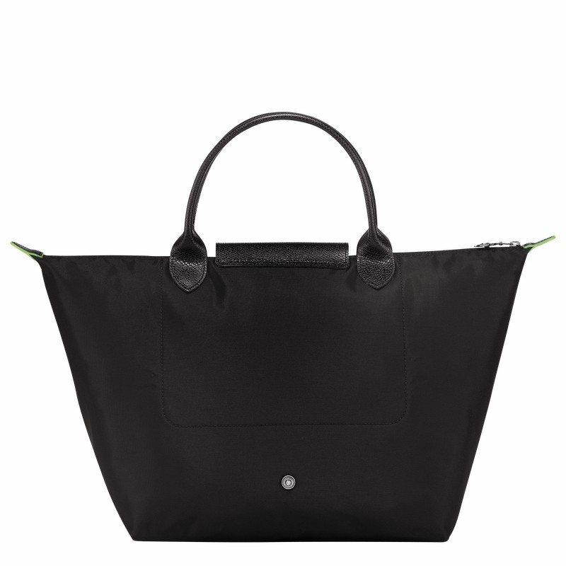 Longchamp Le Pliage Green M Handbag - Recycled canvas Black USA | L1623919001