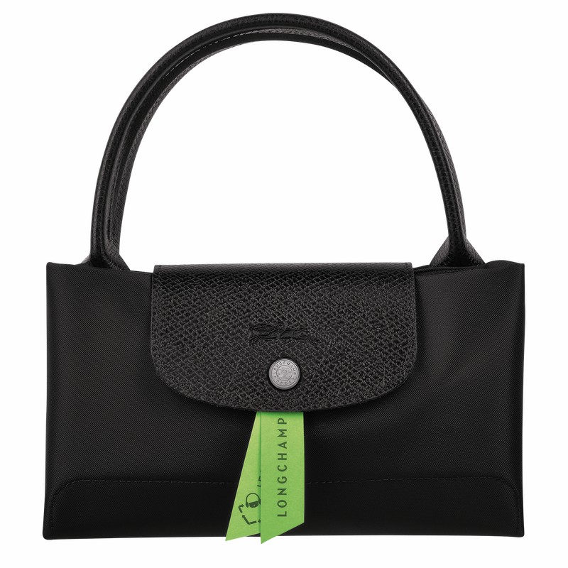 Longchamp Le Pliage Green M Handbag - Recycled canvas Black USA | L1623919001