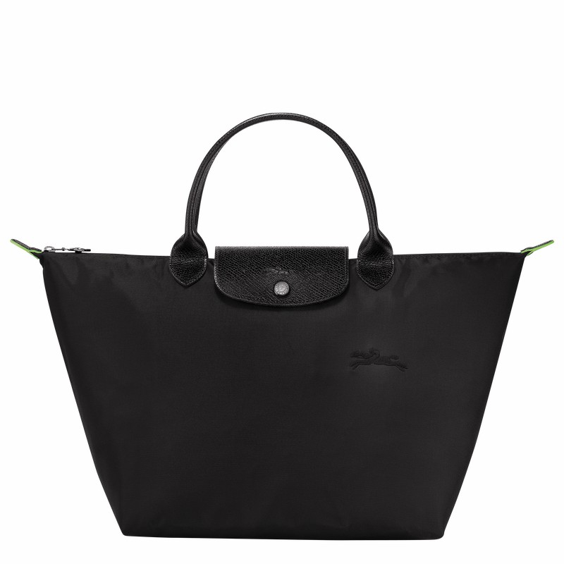 Longchamp Le Pliage Green M Handbag - Recycled canvas Black USA | L1623919001