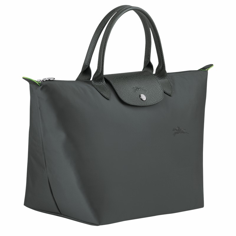 Longchamp Le Pliage Green M Handbag - Recycled canvas Deep Grey USA | L1623919P66