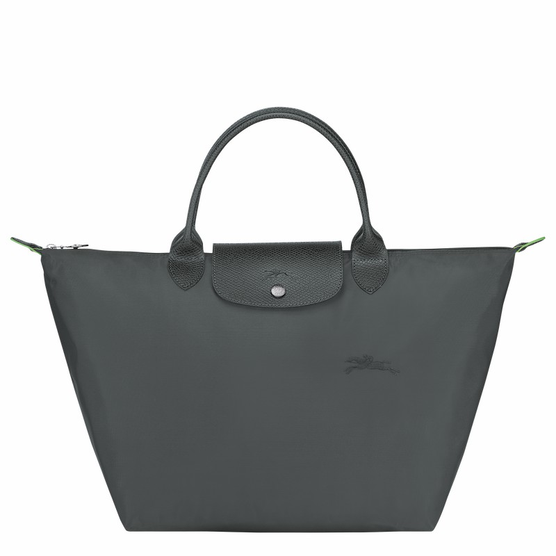 Longchamp Le Pliage Green M Handbag - Recycled canvas Deep Grey USA | L1623919P66