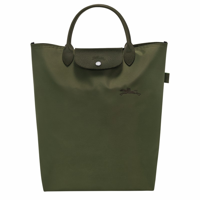 Longchamp Le Pliage Green M Tote bag - Canvas Green USA | 10168919479-