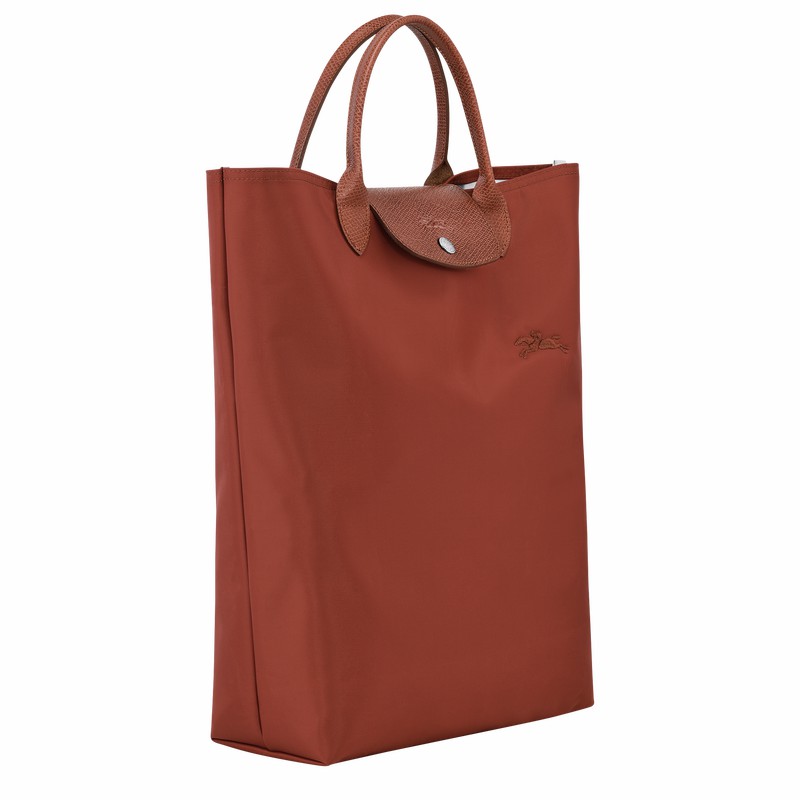 Longchamp Le Pliage Green M Tote bag - Canvas Brown USA | 10168919404-