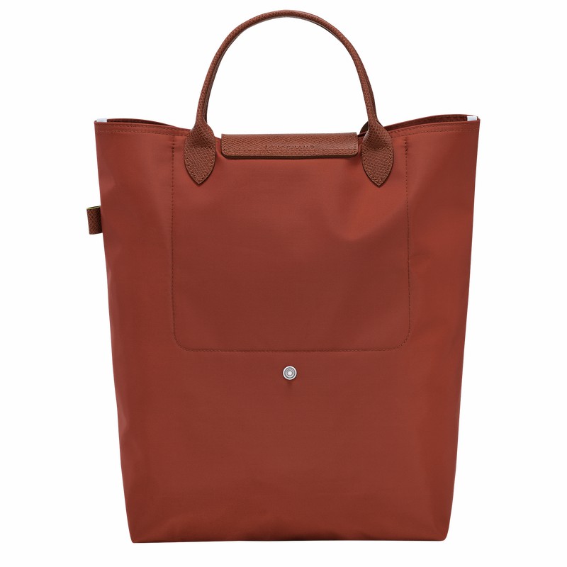 Longchamp Le Pliage Green M Tote bag - Canvas Brown USA | 10168919404-