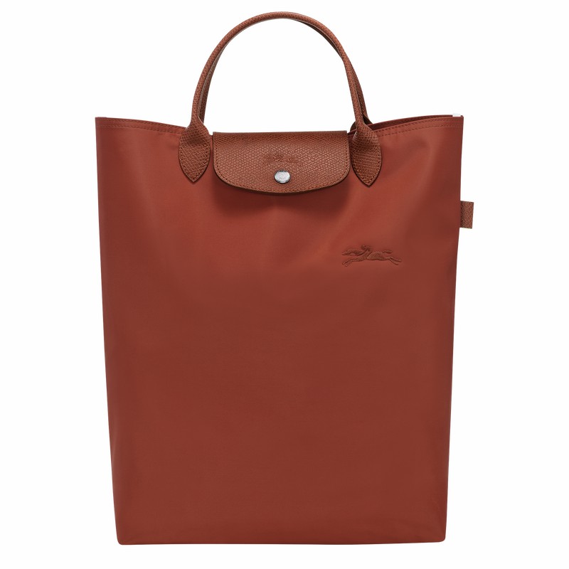 Longchamp Le Pliage Green M Tote bag - Canvas Brown USA | 10168919404-