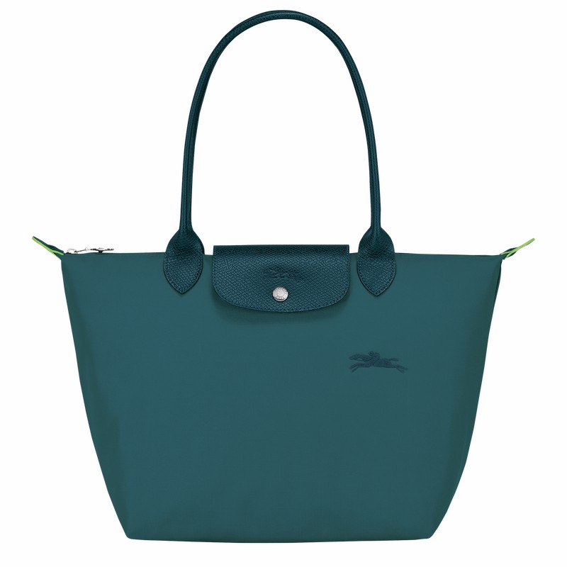 Longchamp Le Pliage Green M Tote bag - Recycled canvas Peacock USA | L2605919P89