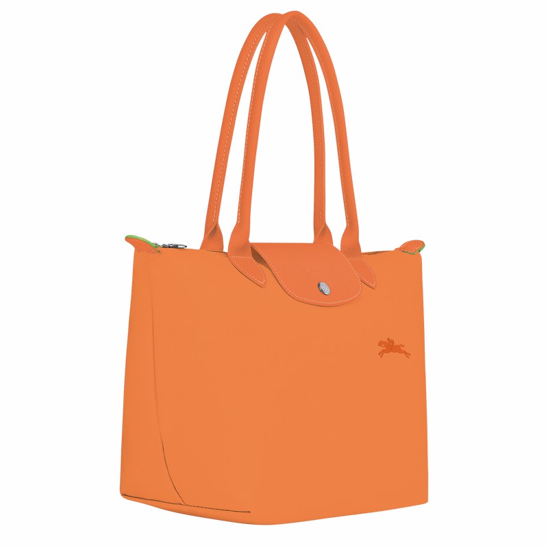 Longchamp Le Pliage Green M Tote bag - Recycled canvas Orange USA | L2605919P54