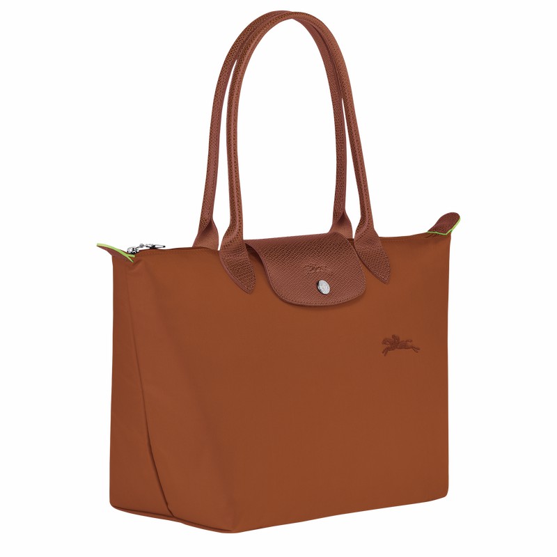 Longchamp Le Pliage Green M Tote bag - Recycled canvas Brown USA | L2605919504