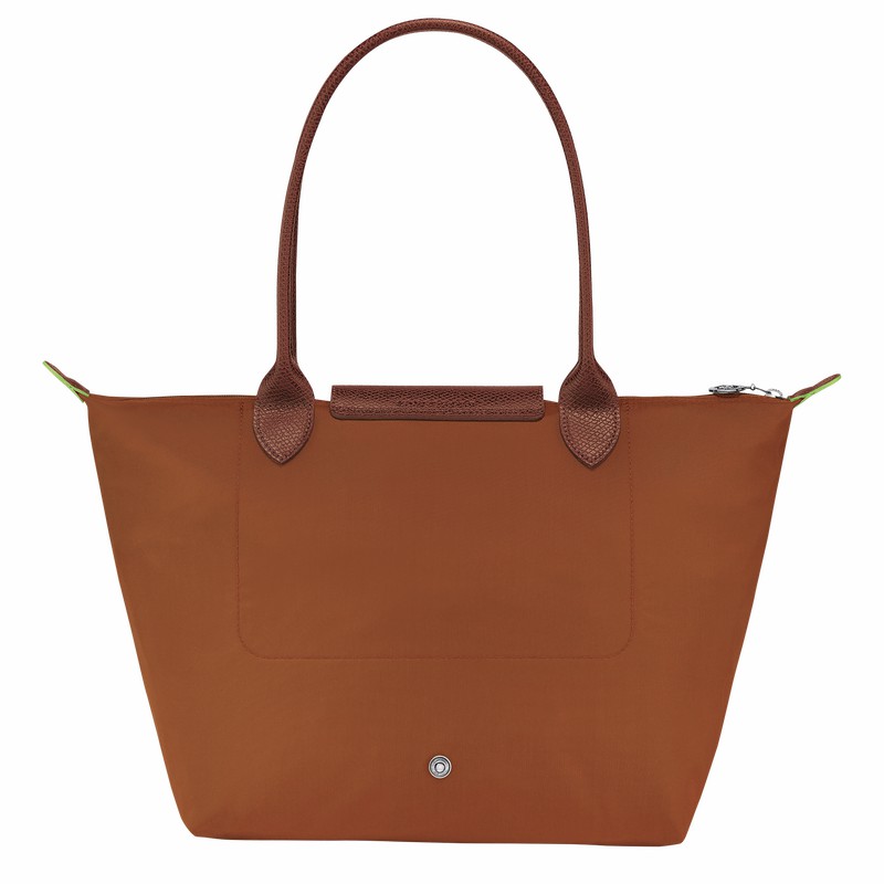 Longchamp Le Pliage Green M Tote bag - Recycled canvas Brown USA | L2605919504