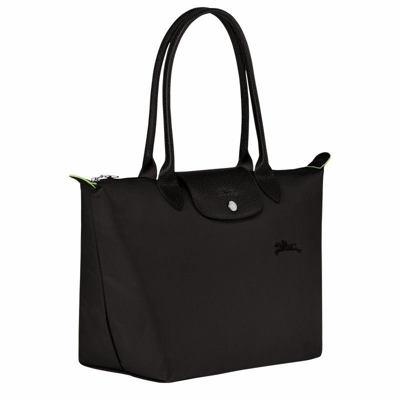 Longchamp Le Pliage Green M Tote bag - Recycled canvas Black USA | L2605919001