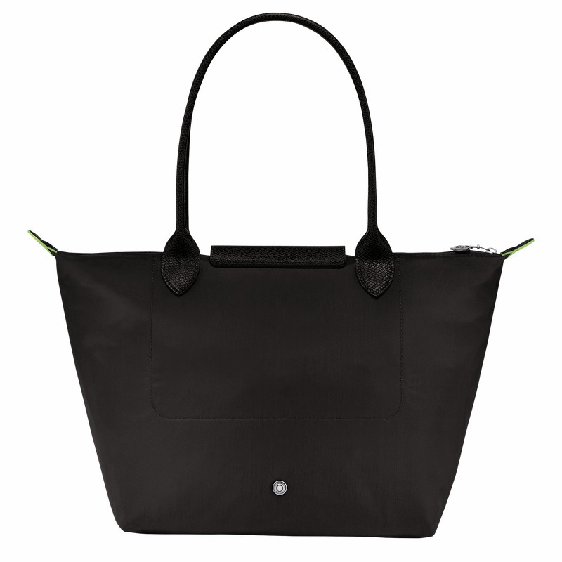 Longchamp Le Pliage Green M Tote bag - Recycled canvas Black USA | L2605919001