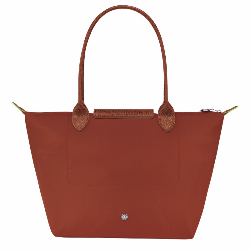 Longchamp Le Pliage Green M Tote bag - Recycled canvas Brown USA | L2605919404