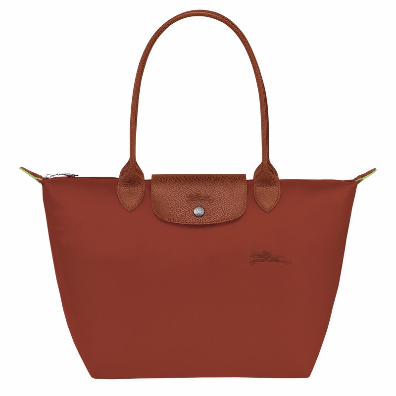 Longchamp Le Pliage Green M Tote bag - Recycled canvas Brown USA | L2605919404