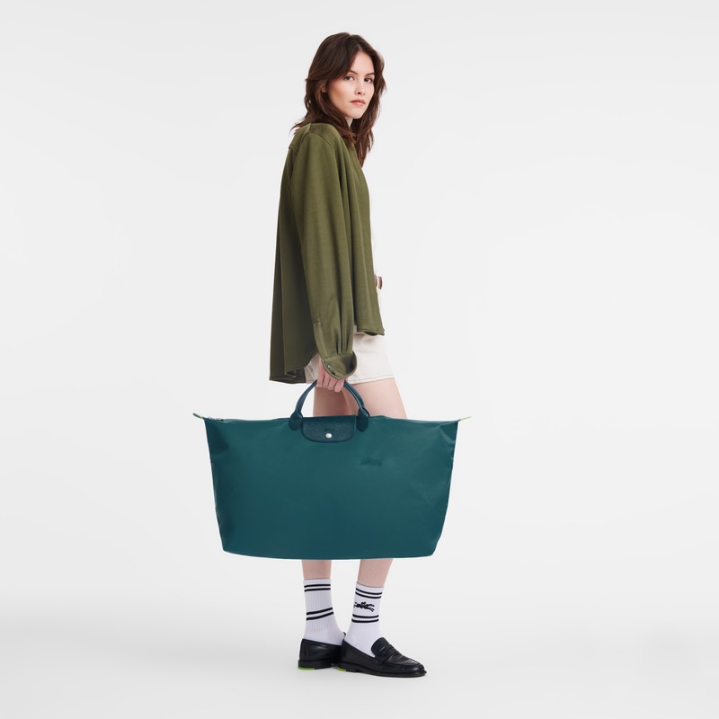 Longchamp Le Pliage Green M Travel bag - Recycled canvas Peacock USA | L1625919P89-