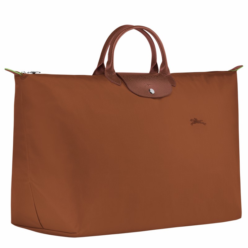 Longchamp Le Pliage Green M Travel bag - Recycled canvas Brown USA | L1625919504-