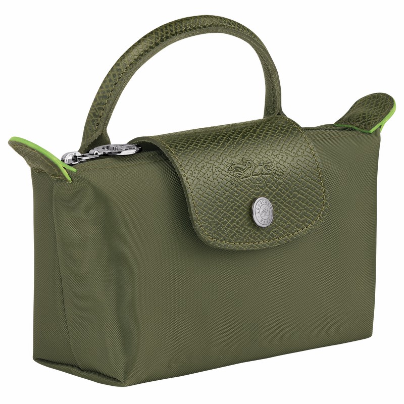 Longchamp Le Pliage Green Pouch with handle - Recycled canvas Green USA | 34175919479-