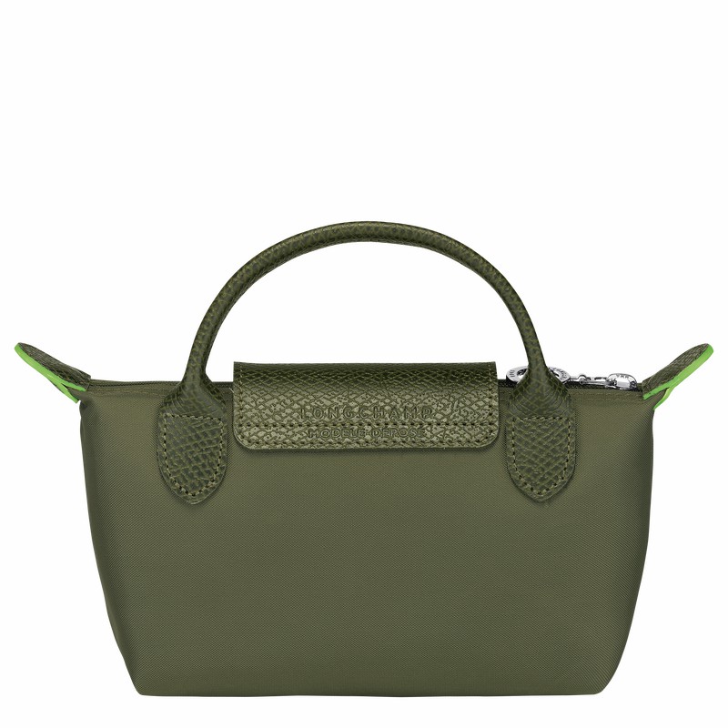 Longchamp Le Pliage Green Pouch with handle - Recycled canvas Green USA | 34175919479-