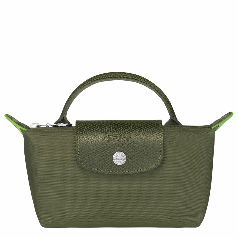 Longchamp Le Pliage Green Pouch with handle - Recycled canvas Green USA | 34175919479-