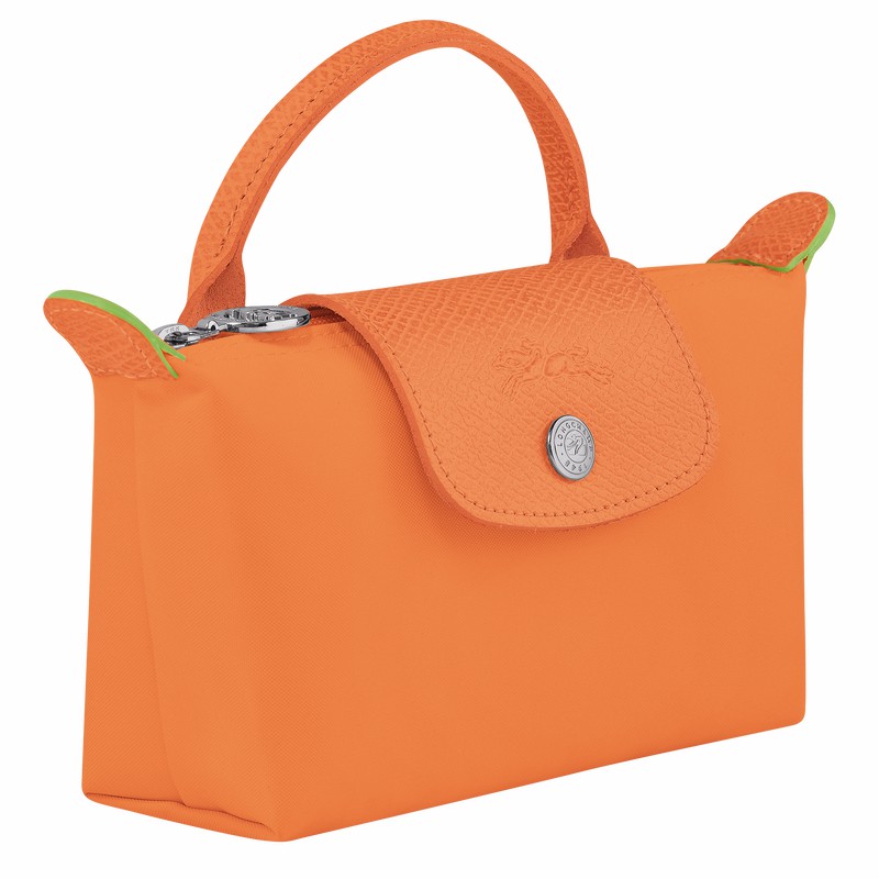 Longchamp Le Pliage Green Pouch with handle - Recycled canvas Orange USA | 34175919P54-