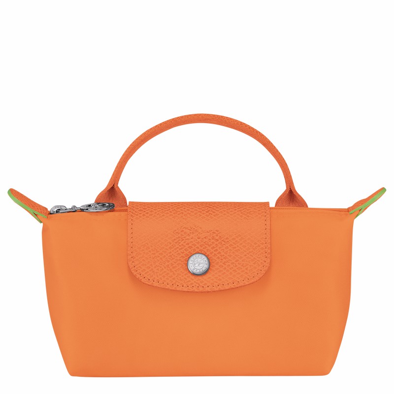 Longchamp Le Pliage Green Pouch with handle - Recycled canvas Orange USA | 34175919P54-