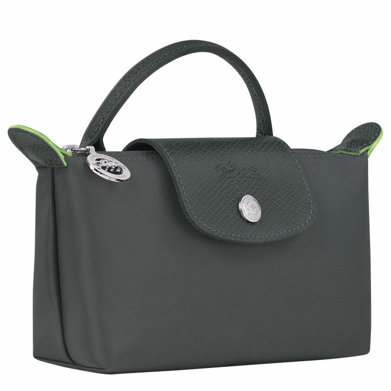 Longchamp Le Pliage Green Pouch with handle - Recycled canvas Deep Grey USA | 34175919P66-