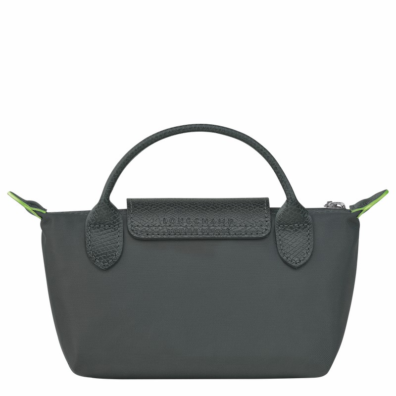 Longchamp Le Pliage Green Pouch with handle - Recycled canvas Deep Grey USA | 34175919P66-