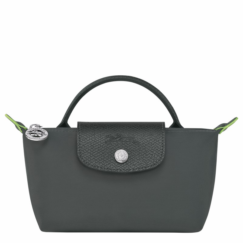 Longchamp Le Pliage Green Pouch with handle - Recycled canvas Deep Grey USA | 34175919P66-