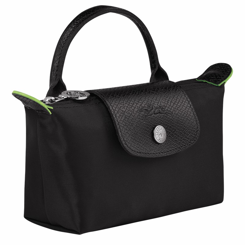 Longchamp Le Pliage Green Pouch with handle - Recycled canvas Black USA | 34175919001-