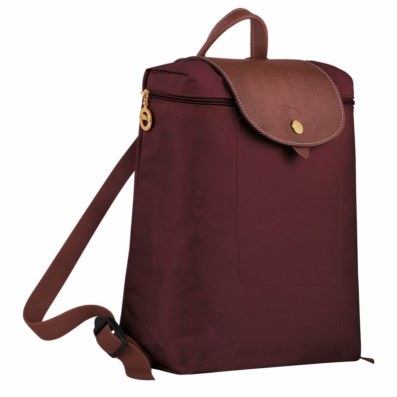 Longchamp Le Pliage Original M Backpack - Recycled canvas Burgundy USA | L1699089P87