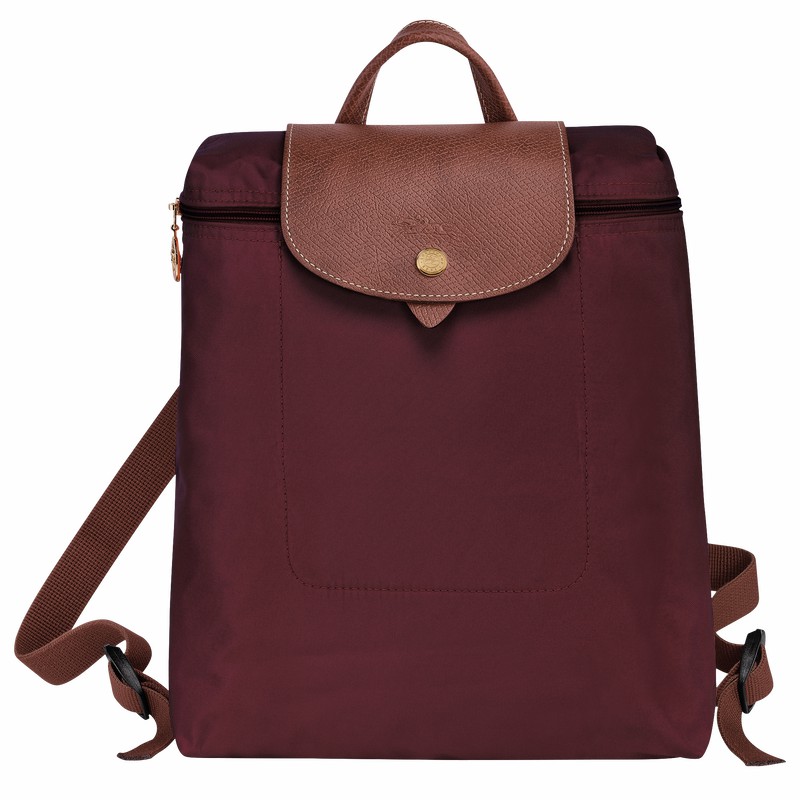 Longchamp Le Pliage Original M Backpack - Recycled canvas Burgundy USA | L1699089P87