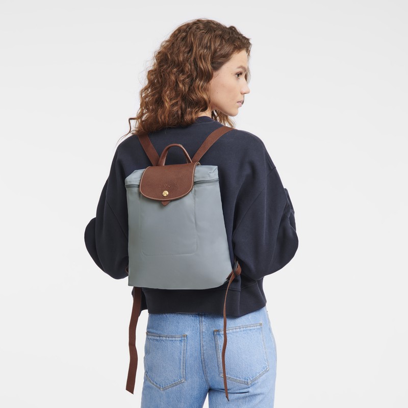 Longchamp Le Pliage Original M Backpack - Recycled canvas Grey USA | L1699089P80