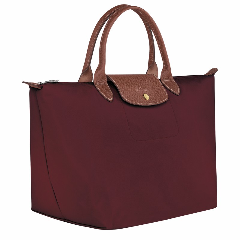 Longchamp Le Pliage Original M Handbag - Recycled canvas Burgundy USA | L1623089P87