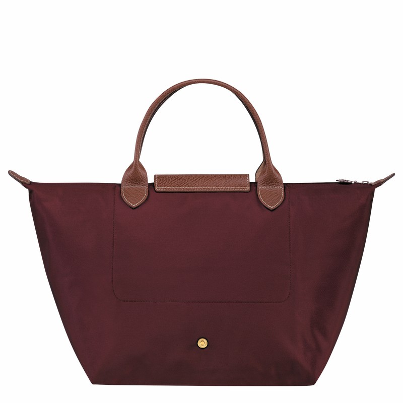 Longchamp Le Pliage Original M Handbag - Recycled canvas Burgundy USA | L1623089P87