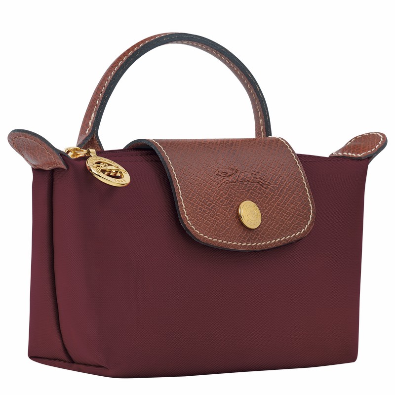 Longchamp Le Pliage Original Pouch with handle - Recycled canvas Burgundy USA | 34175089P87-