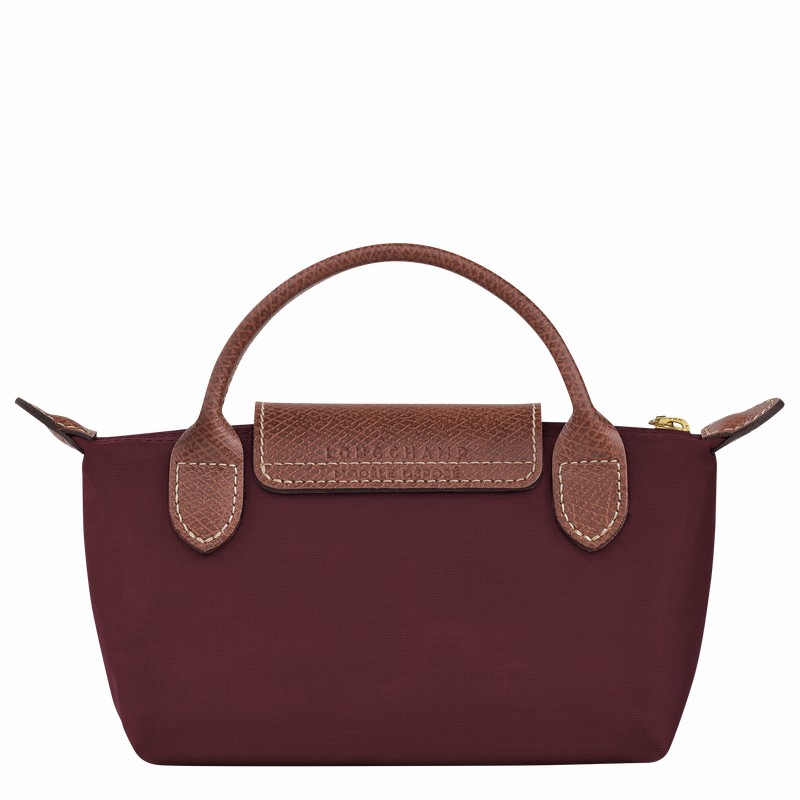 Longchamp Le Pliage Original Pouch with handle - Recycled canvas Burgundy USA | 34175089P87-