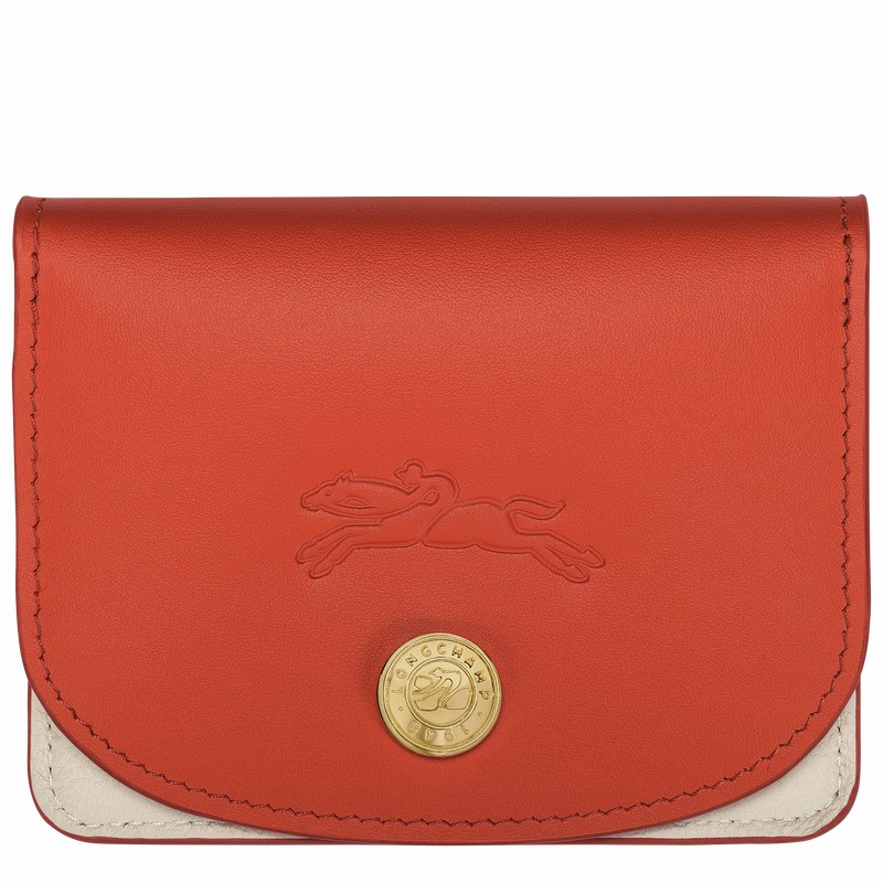 Longchamp Le Pliage Xtra Card holder - Leather Orange USA | 30039HFJ685-